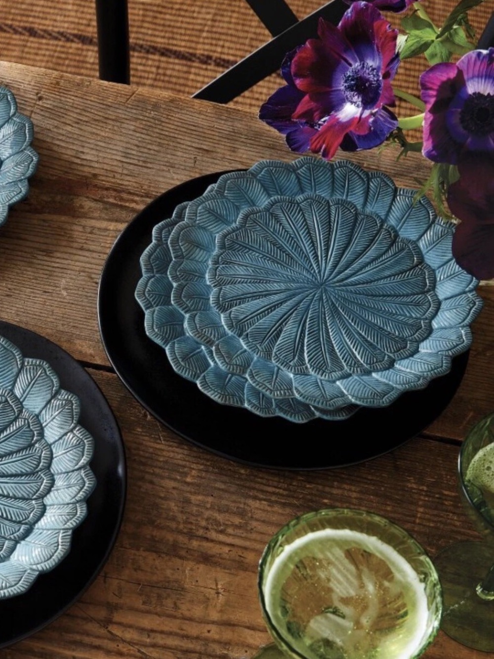 John Derian‎ Feather Blue Salad Plates